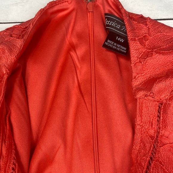 Jessica Howard Red/Orange Lace Shift Dress Women’s 14W - Picture 11 of 13